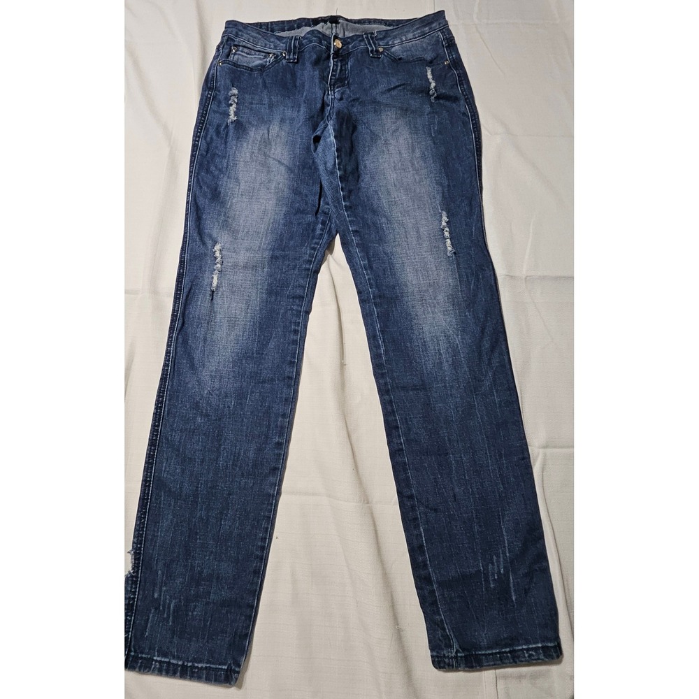 Vtg‎ Rocawear Classic Jeans Distressed Dark Wash Denim Pockets Womens 11 (32x32)